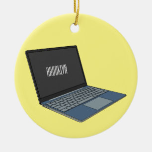 Laptop cartoon illustratie keramisch ornament