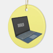 Laptop cartoon illustratie keramisch ornament (Links)