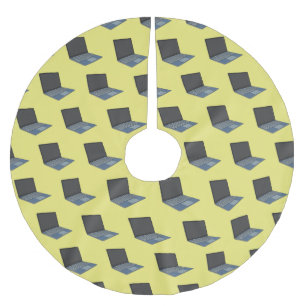 Laptop cartoon illustratie kerstboom rok