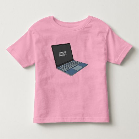 Laptop cartoon illustratie kinder shirts (Voorkant)