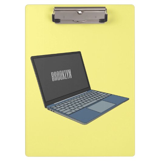 Laptop cartoon illustratie klembord (Voorkant)
