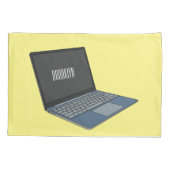 Laptop cartoon illustratie kussensloop (Achterkant)