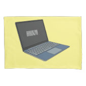 Laptop cartoon illustratie kussensloop (Voorkant)