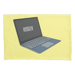 Laptop cartoon illustratie kussensloop