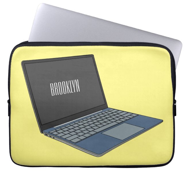 Laptop cartoon illustratie laptop sleeve (Voorkant)