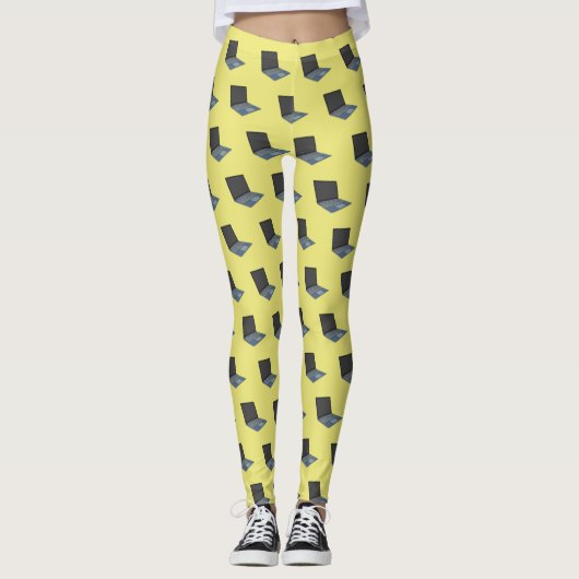 Laptop cartoon illustratie  leggings (Voorkant)