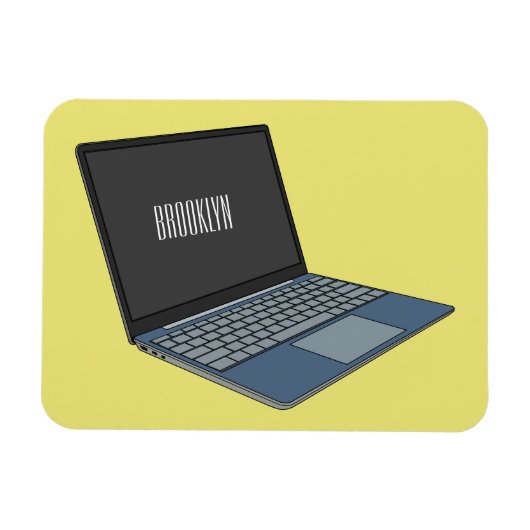 Laptop cartoon illustratie magneet (Horizontaal)