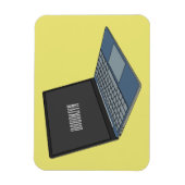 Laptop cartoon illustratie magneet (Verticaal)