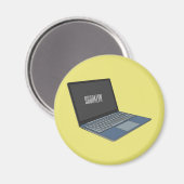 Laptop cartoon illustratie magneet (Voorkant / Achterkant)