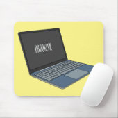 Laptop cartoon illustratie muismat (Met muis)