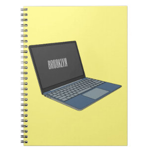Laptop cartoon illustratie notitieboek