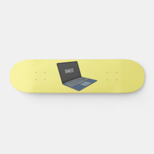 Laptop cartoon illustratie persoonlijk skateboard