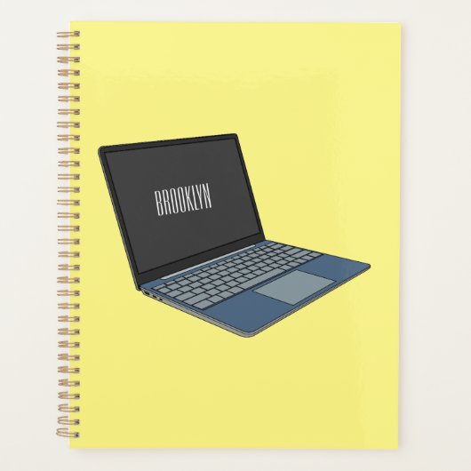 Laptop cartoon illustratie planner (Voorkant)