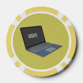 Laptop cartoon illustratie poker chips (Achterkant)