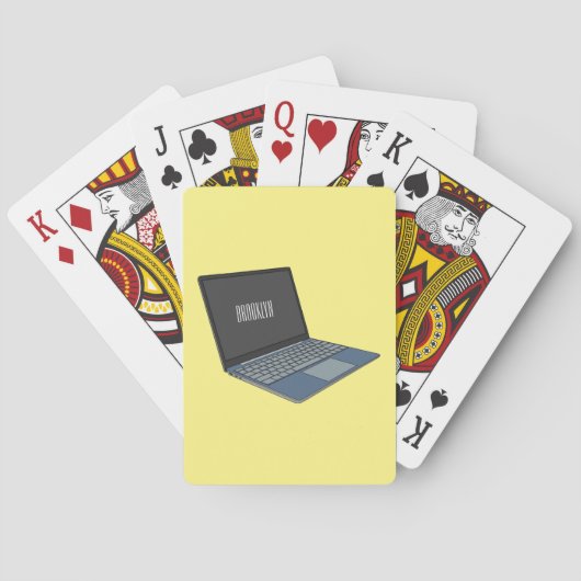 Laptop cartoon illustratie pokerkaarten (Achterkant)