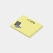 Laptop cartoon illustratie post-it® notes (Schuin)