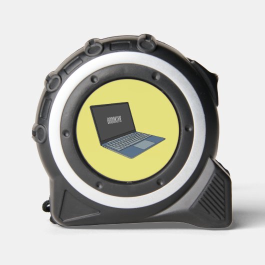 Laptop cartoon illustratie rolmaat (Voorkant)