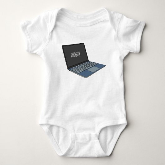 Laptop cartoon illustratie romper (Voorkant)