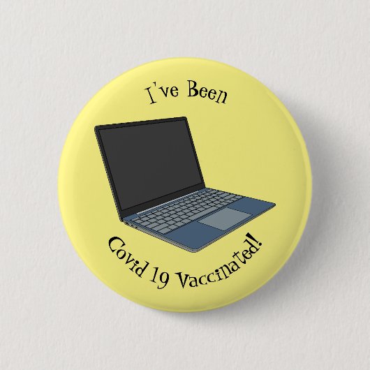 Laptop cartoon illustratie ronde button 5,7 cm (Voorkant)