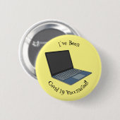 Laptop cartoon illustratie ronde button 5,7 cm (Voorkant /achterkant)