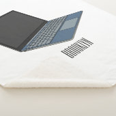 Laptop cartoon illustratie sherpa deken (3/4)