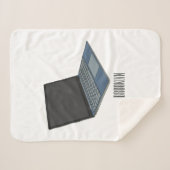 Laptop cartoon illustratie sherpa deken (Voorkant (horizontaal))