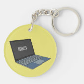 Laptop cartoon illustratie sleutelhanger (Achterkant)