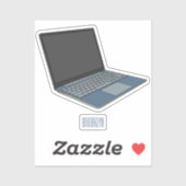 Laptop cartoon illustratie sticker (Vel)