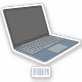 Laptop cartoon illustratie sticker (Voorkant)