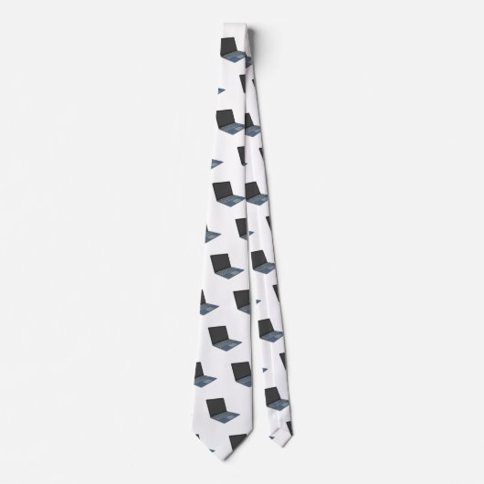 Laptop cartoon illustratie stropdas (Voorkant)