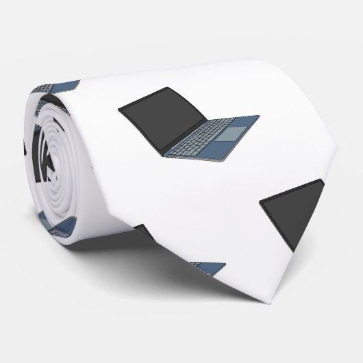 Laptop cartoon illustratie stropdas (Opgerold)