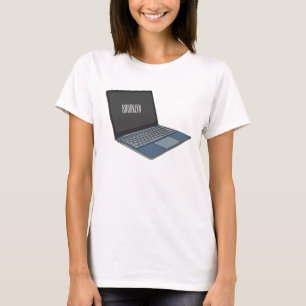 Laptop cartoon illustratie t-shirt