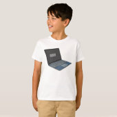 Laptop cartoon illustratie t-shirt (Voorkant volledig)