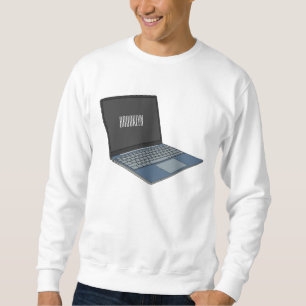 Laptop cartoon illustratie trui