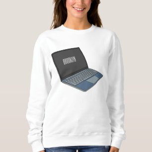 Laptop cartoon illustratie trui