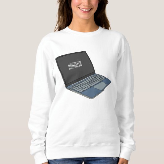 Laptop cartoon illustratie trui (Voorkant)