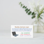 Laptop cartoon illustratie visitekaartje (Staand voorkant)