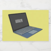 Laptop cartoon illustratie voedselcontainer etiket (Enkel label)