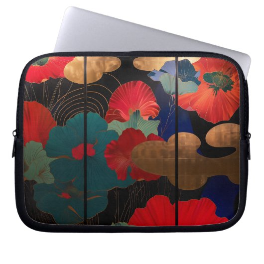 laptop case Japanese style flower (Voorkant)