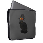 Laptop Case with Black Halloween Cat Design (Voorkant Rechts)