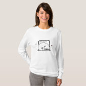 Laptop Cat Bed (blauw punt) Hoodie T-shirt (Voorkant volledig)