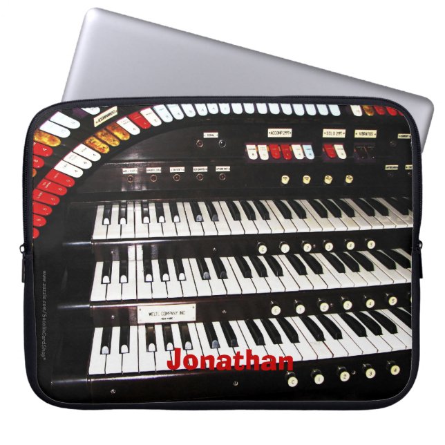 Laptop Computer Sleeve Antiek orgaantoetsenbord (Voorkant)