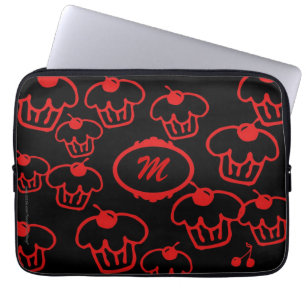 Laptop Computer Sleeve Cupcakes met monogram