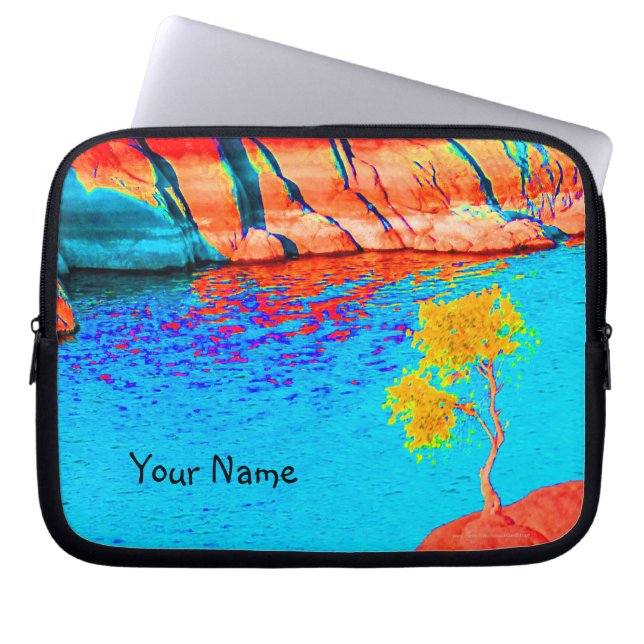 Laptop Computer Sleeve, kleurrijke landschapsscène Sleeve (Voorkant)