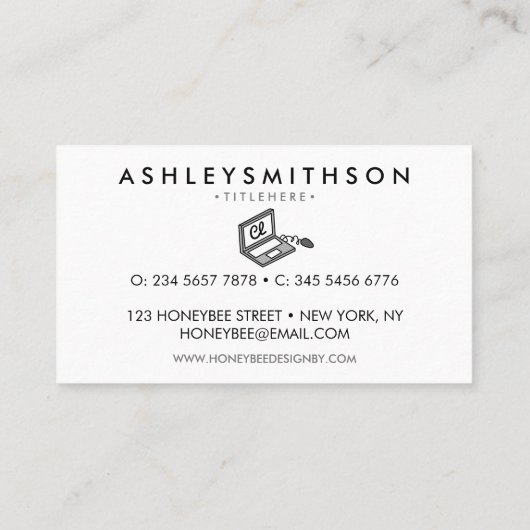 Laptop computer tech it technology seo specialist visitekaartje (Achterkant)