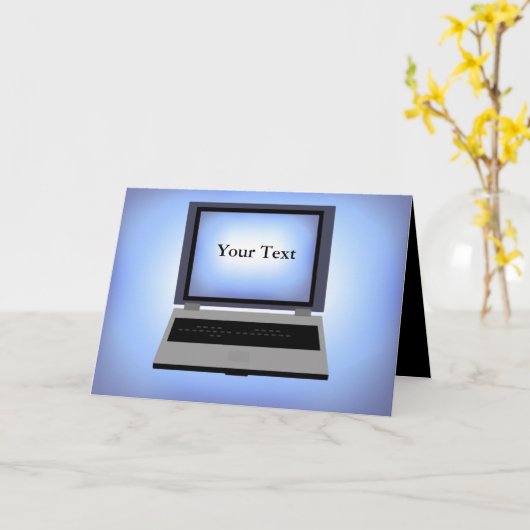 Laptop Computer Wenskaart Kaart (Gele Bloem)