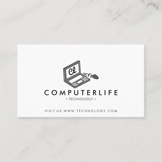 Laptop computertechnologie seo specialist visitekaartje (Voorkant)