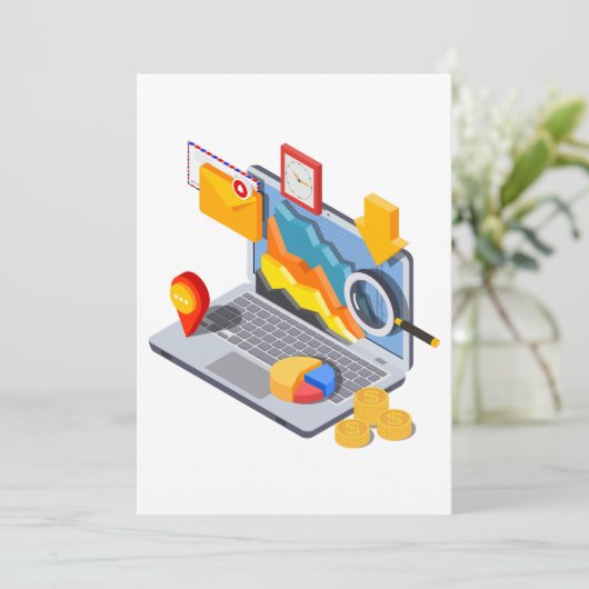 Laptop Computing Kaart (Staand voorkant)