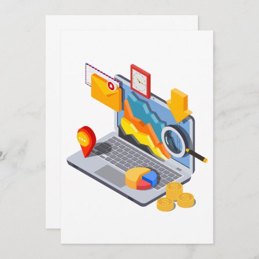 Laptop Computing Kaart (Voorkant / Achterkant)