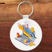 Laptop Computing Sleutelhanger (Voorkant)
